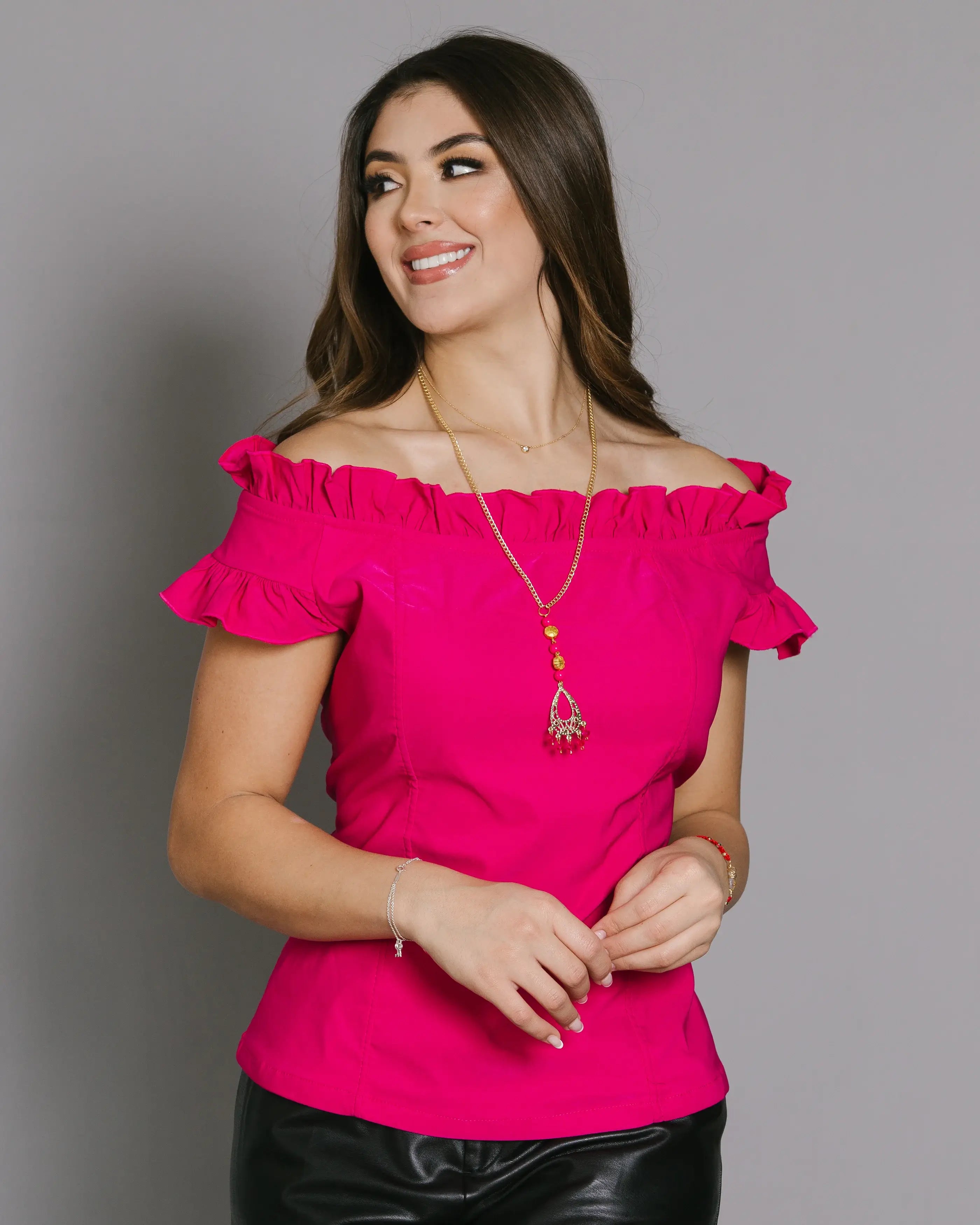 Blusa Cuello Bandeja con Bolero y Accesorio Ref 3999 Moda Puntual Tienda de Moda Multimarca Colombiana