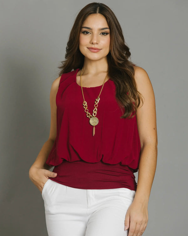 Blusa con Manga Siza y Accesorio Ref 428