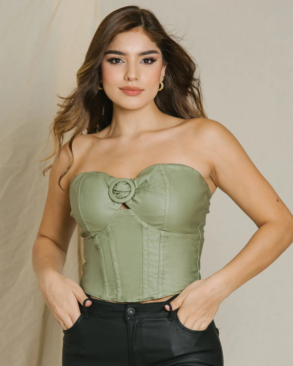 Top Corset Escote Corazon Adornada Ref 9300