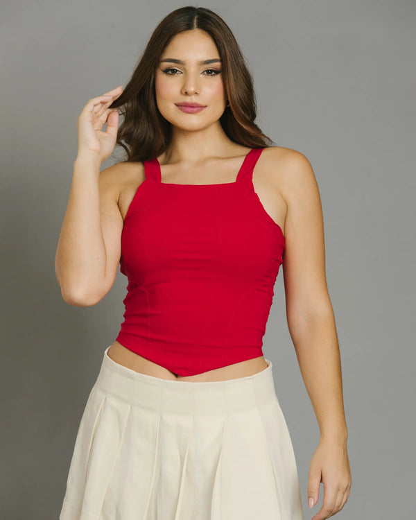 Blusa de Tiras con Efecto Corset Ref 9329