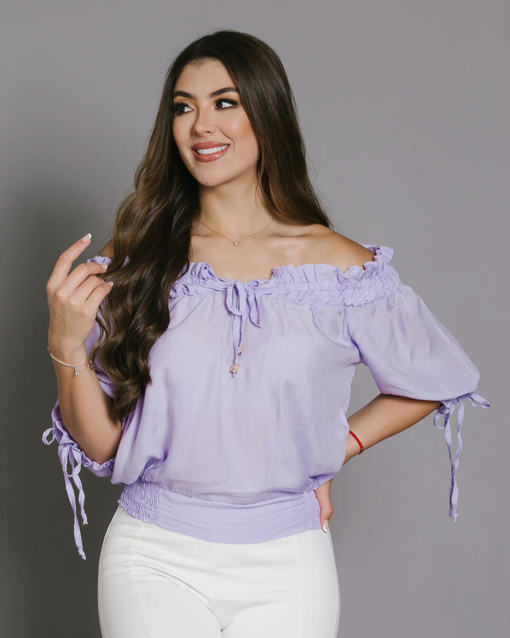 Blusa Manga 3 4 con Accesorio Ref 272 Moda Puntual Tienda de Moda Multimarca Colombiana