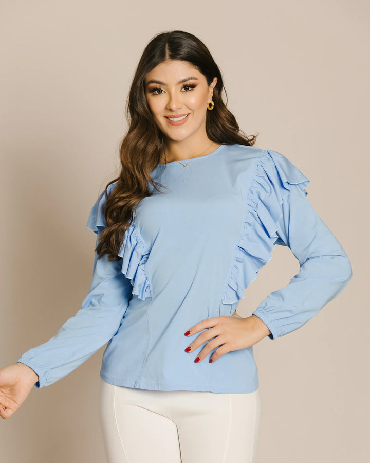 Blusa Manga larga con Boleros en Tendencia 