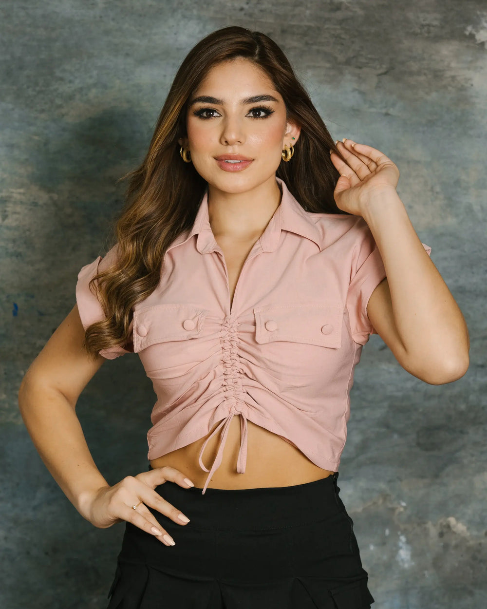 Blusa con amarre adelante hotsell