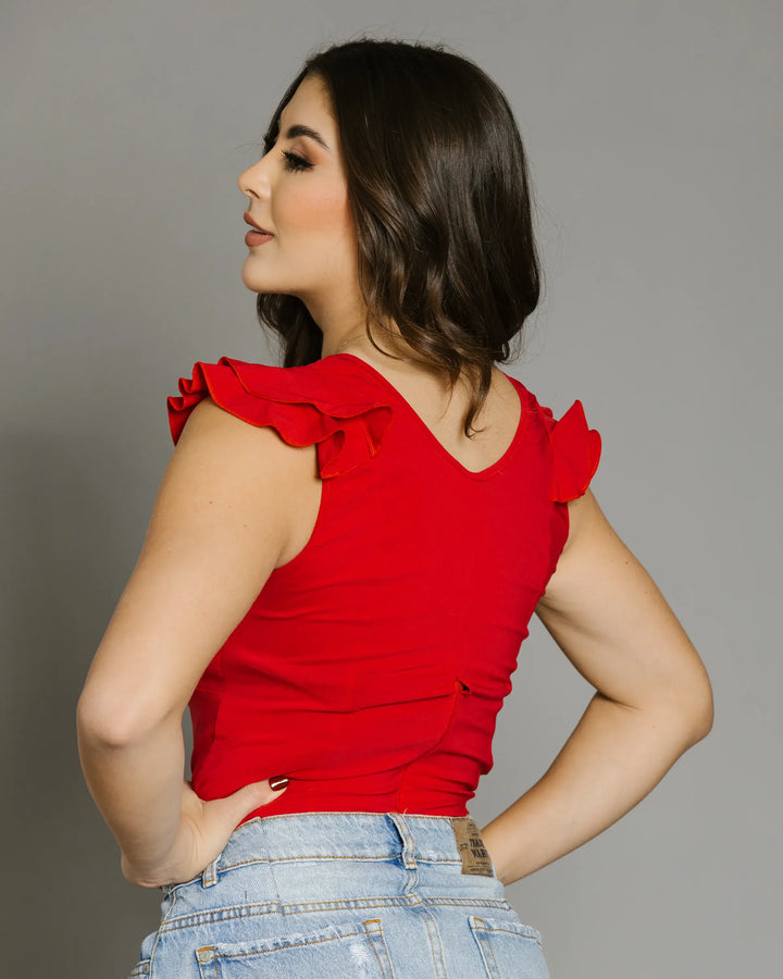 Blusa Con Cuello V Fruncido y Amarre Medellin 